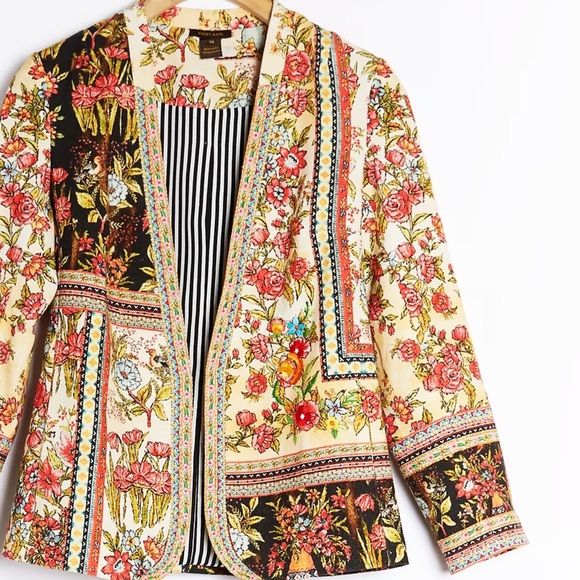 Anthropologie Floral Embroidered Jacket - Picture 6 of 8